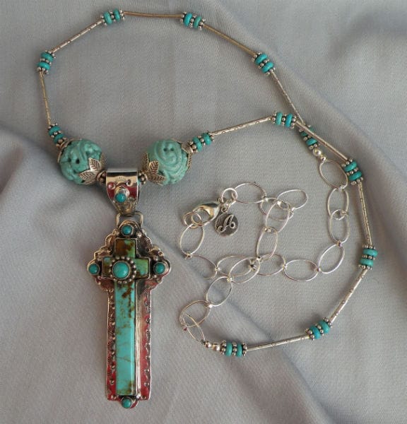 N1361NA "Elegant Turquoise Cross"
