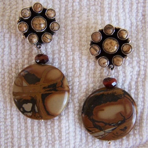 E274 "Pretty jasper post earrings"