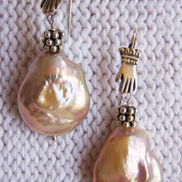 E307 Baroque pearls with sterling hand hook